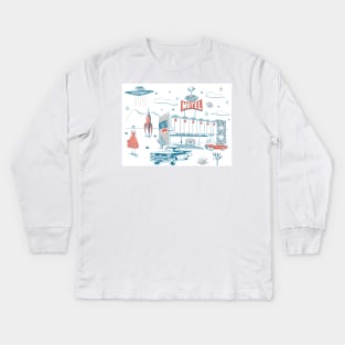 Sky-Lit Motel Kids Long Sleeve T-Shirt